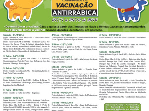 Campanha Antirrábica vacina 1186 animais na costa sul