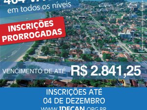 Inscrições para o Concurso Público são prorrogadas até dia 4 de dezembro