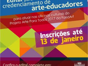 Fundart está com edital aberto para arte-educadores