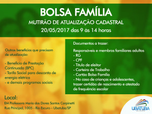 Prefeitura organiza mutirões de atualização cadastral do Bolsa Família