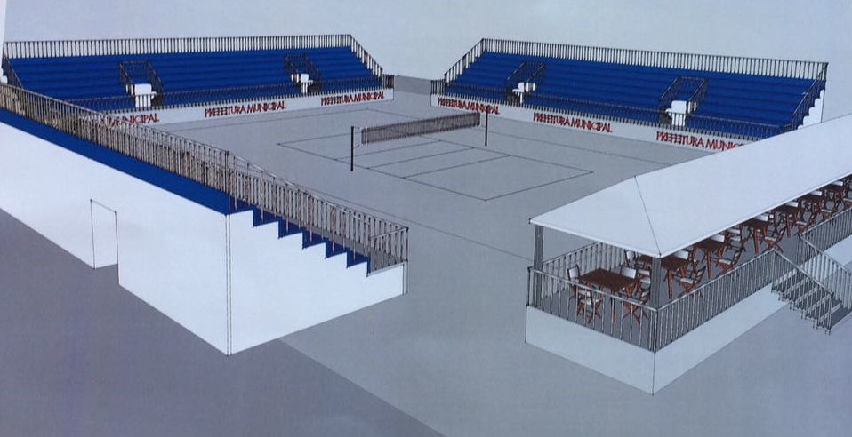 Arena onde acontece o Futebol de Areia de Navegantes recebe arquibancada