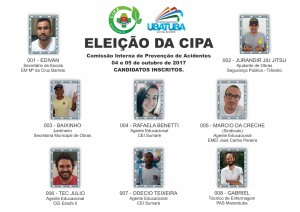 Cartaz com candidatos - Eleição CIPA 2017