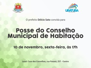 Prefeitura convida para a posse do Conselho de Habitação