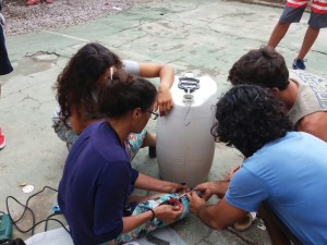 Alunos do Tancredo desenvolvem sistema de captação de água da chuva