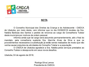 Nota CMDCA