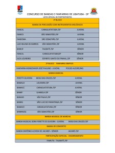 Lista oficial dos inscritos no concurso de Fanfarras