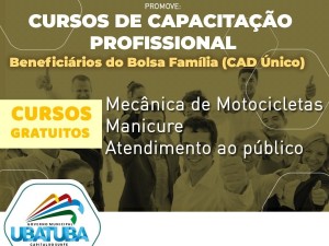 Cursos da secretaria de Assistência Social de Ubatuba têm início na quinta-feira