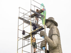 Remo do monumento do Caiçara de Ubatuba vira obra de arte