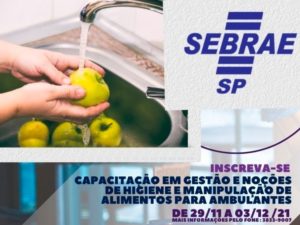 Ambulantes do setor alimentício têm até dia 12 para inscrição em capacitação gratuita