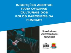 Inscrições abertas para oficinas culturais na região oeste