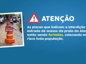 Diretoria de Trânsito alerta população sobre risco de transitar pela Estrada da Almada