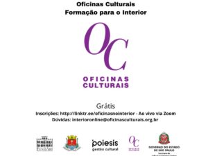 Inscrições abertas para oficinas culturais online para o mês de outubro