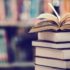 Book in library with open textbook,education learning concept