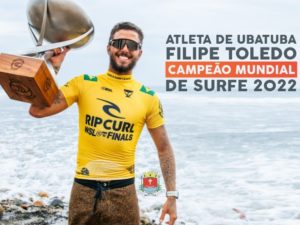 Ubatubense Filipe Toledo ganha título do Mundial de Surfe