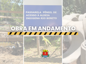 Passarela pênsil na Aldeia Rio Bonito: obra será entregue ainda neste semestre
