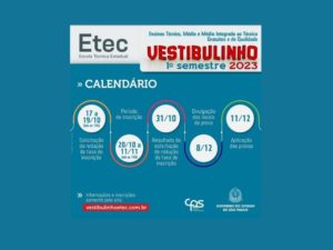 Interessados podem solicitar redução de taxa para vestibulinho da Etec