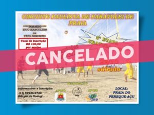 Circuito Paulista de Paravôlei de Praia em Ubatuba é cancelado