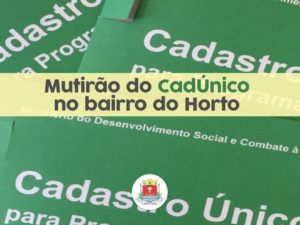 Assistência Social realiza mutirão do Cadúnico no bairro do Horto