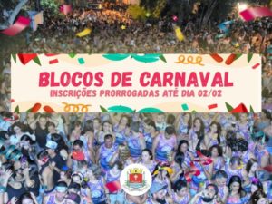 Inscrições de blocos carnavalescos foram prorrogadas até quinta
