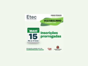 Inscrições para vestibulinho da Etec são prorrogadas até dia 15