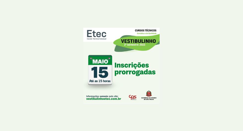 Etec abre inscrições para o vestibulinho 2023