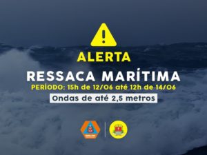 Defesa Civil estadual emite alerta de ressaca para todo Litoral Paulista