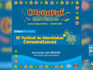 Fundart abre inscrições para 18º Festival de Marchinhas Carnavalescas
