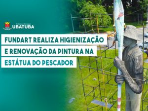 Fundart realiza higienização e renovação da pintura na estátua do pescador