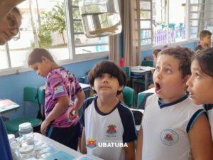 Alunos da EM Olga Ribas de Andrade Gil exploram acervo marinho