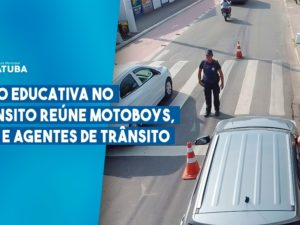 Ação educativa no trânsito reúne motoboys, GCM e agentes de trânsito