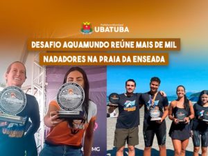 Desafio Aquamundo reúne mais de mil nadadores na Praia da Enseada