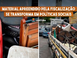 Material apreendido pela fiscalização se transforma em políticas sociais