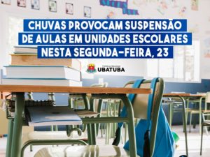 Chuvas provocam suspensão de aulas em todas unidades escolares nesta segunda-feira, 23