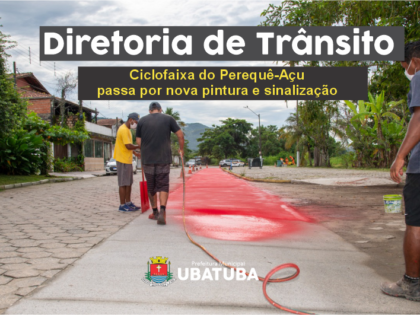 Ciclofaixa do Perequê-Açu passa por nova pintura e sinalização