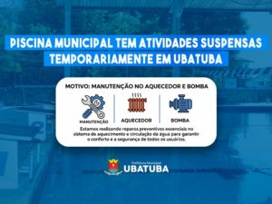 Piscina Municipal tem atividades suspensas temporariamente em Ubatuba