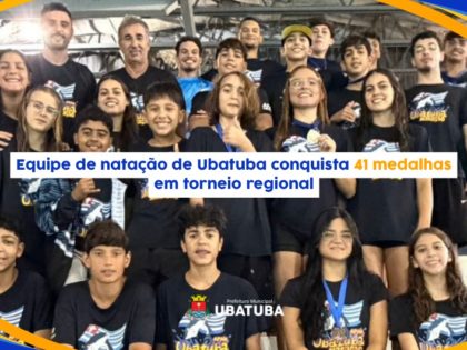 Equipe de natação de Ubatuba conquista 41 medalhas no regional