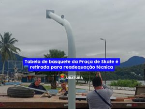 Tabela de basquete da Praça do Skate é retirada para readequação técnica