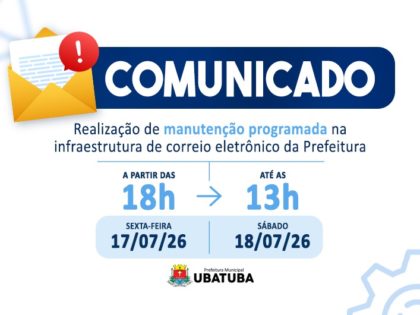 Sistema de e-mails da Prefeitura passa por atualização neste fim de semana