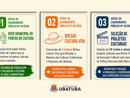 Fundart lança três novos editais de fomento cultural em Ubatuba